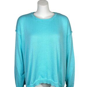 Easel Oversized Knit Sweater Womens M Pullover Long Sleeve Blue Boxy Casual